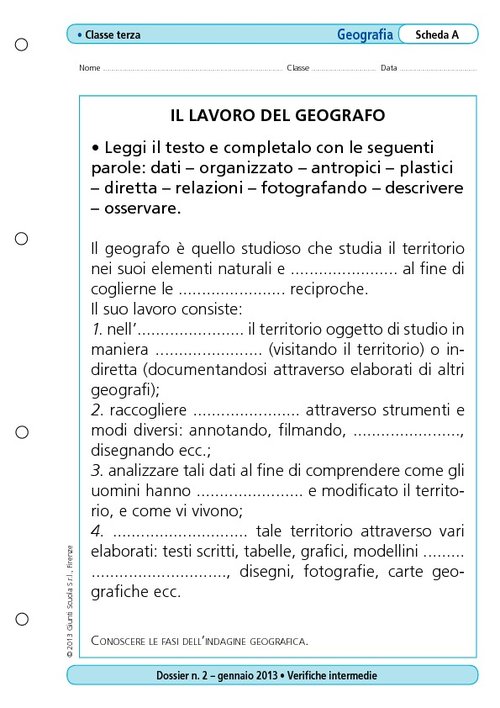Il lavoro del geografo | Giunti Scuola Il lavoro del geografo | Giunti Scuola