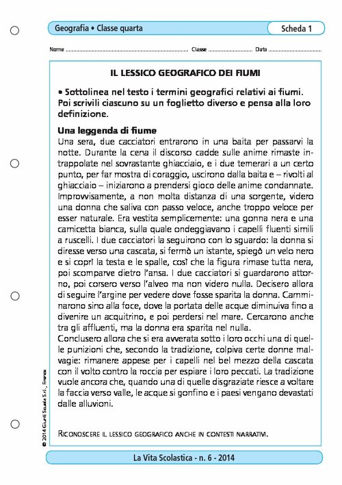 Il lessico geografico dei fiumi | Giunti Scuola