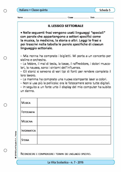Il lessico settoriale | Giunti Scuola Il lessico settoriale | Giunti Scuola