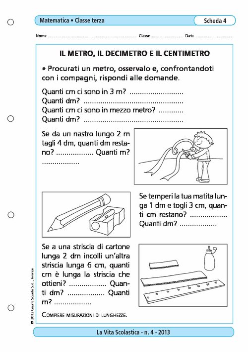 Il metro, il decimetro e il centimetro | Giunti Scuola Il metro, il decimetro e il centimetro | Giunti Scuola