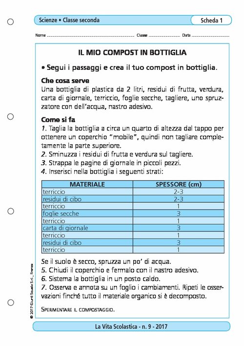 Il mio compost in bottiglia | Giunti Scuola Il mio compost in bottiglia | Giunti Scuola