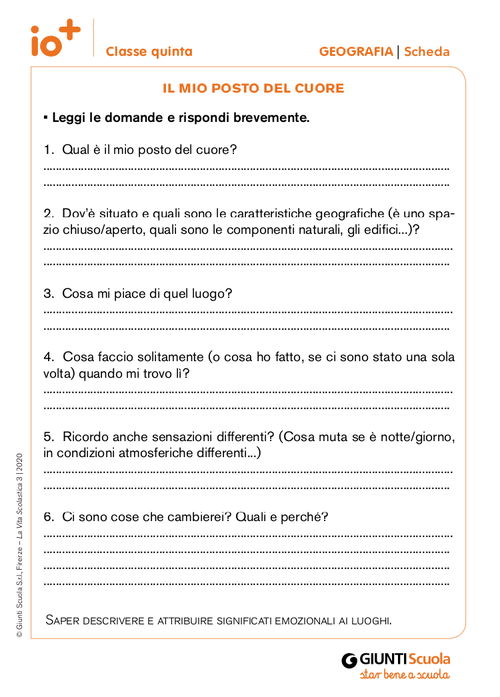 Il mio posto del cuore | Giunti Scuola Il mio posto del cuore | Giunti Scuola