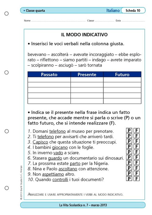 Il modo indicativo | Giunti Scuola Il modo indicativo | Giunti Scuola