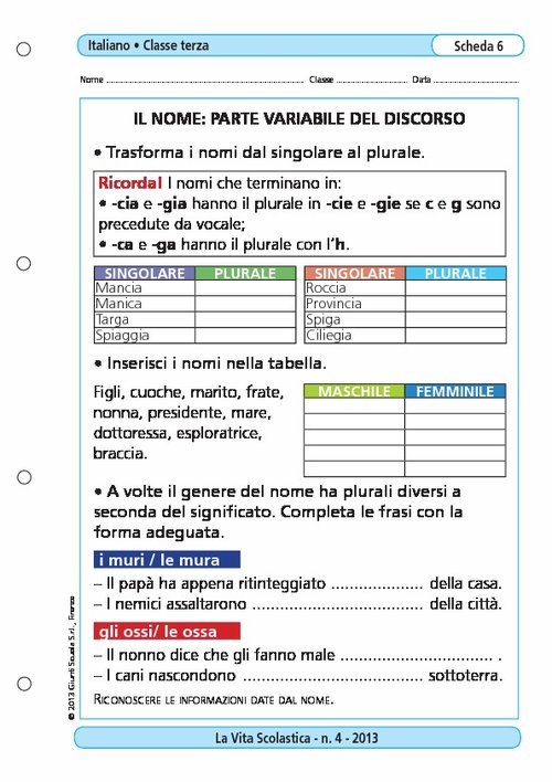 Il nome: parte variabile del discorso | Giunti Scuola Il nome: parte variabile del discorso | Giunti Scuola