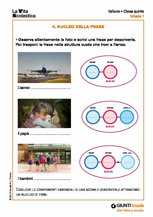 Il nucleo della frase | Giunti Scuola Il nucleo della frase | Giunti Scuola