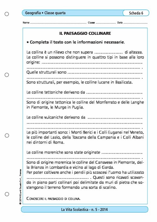 Il paesaggio collinare | Giunti Scuola Il paesaggio collinare | Giunti Scuola