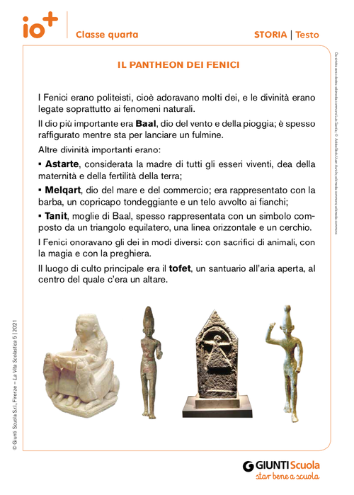 Il pantheon dei Fenici | Giunti Scuola Il pantheon dei Fenici | Giunti Scuola
