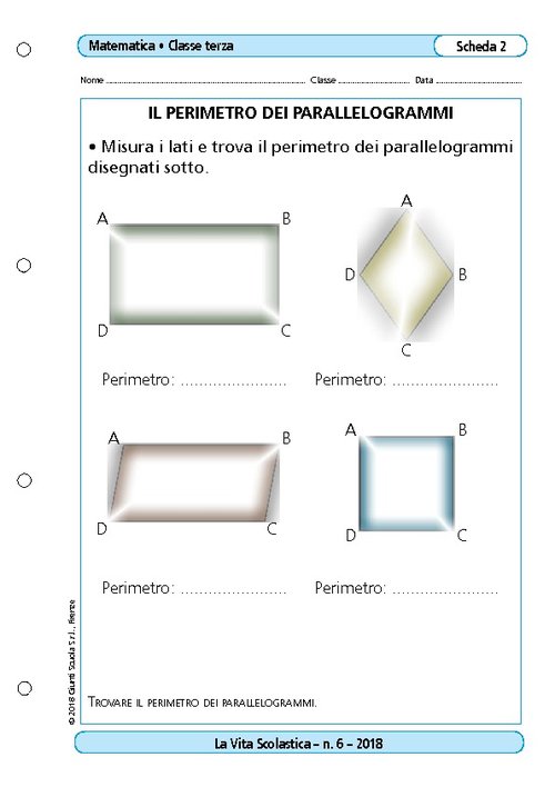 Il perimetro dei parallelogrammi | Giunti Scuola Il perimetro dei parallelogrammi | Giunti Scuola