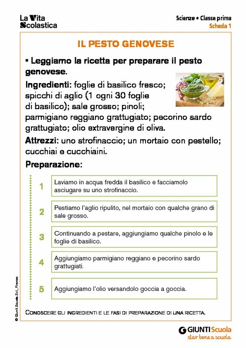 Il pesto genovese | Giunti Scuola Il pesto genovese | Giunti Scuola