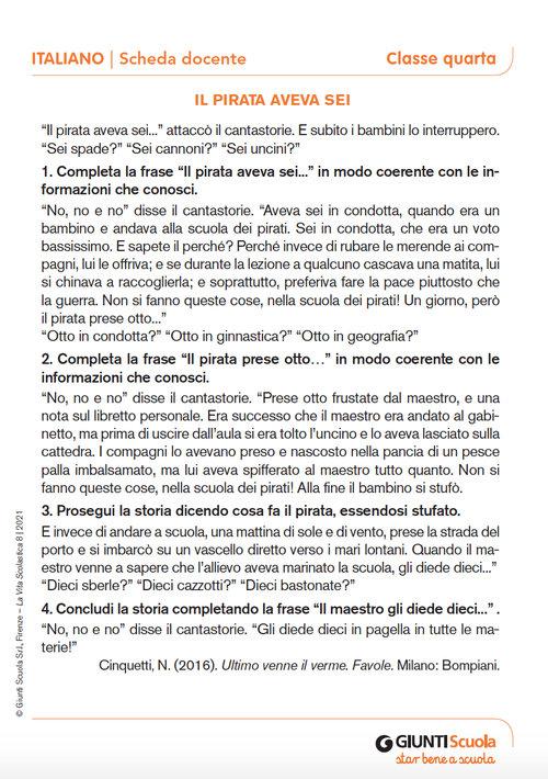 Il pirata aveva sei | Giunti Scuola