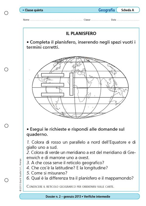 Il planisfero | Giunti Scuola Il planisfero | Giunti Scuola