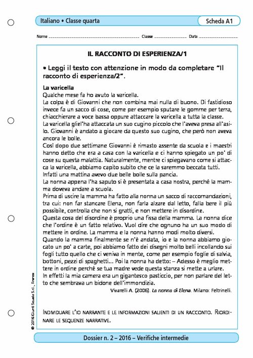 Il racconto di esperienza/1 | Giunti Scuola Il racconto di esperienza/1 | Giunti Scuola