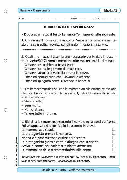 Il racconto di esperienza/2 | Giunti Scuola