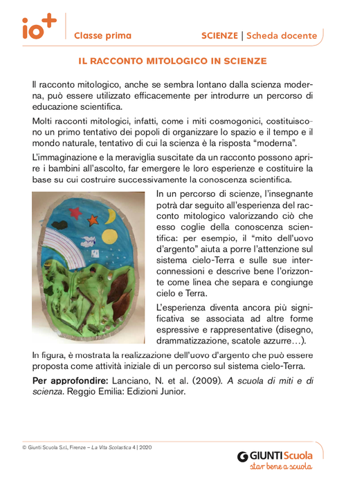 Il racconto mitologico in Scienze | Giunti Scuola Il racconto mitologico in Scienze | Giunti Scuola