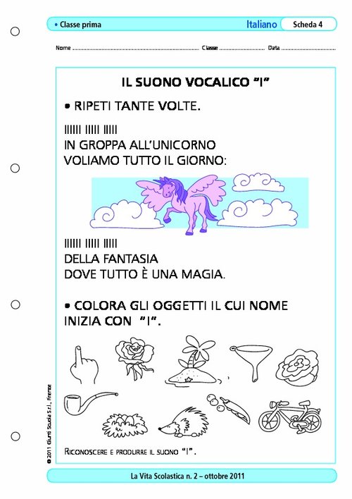 Il suono vocalico "I" | Giunti Scuola Il suono vocalico "I" | Giunti Scuola