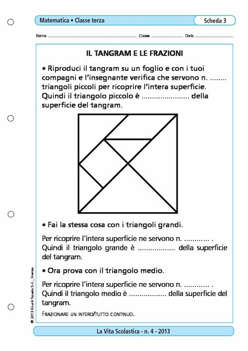 Il tangram e le frazioni | Giunti Scuola Il tangram e le frazioni | Giunti Scuola
