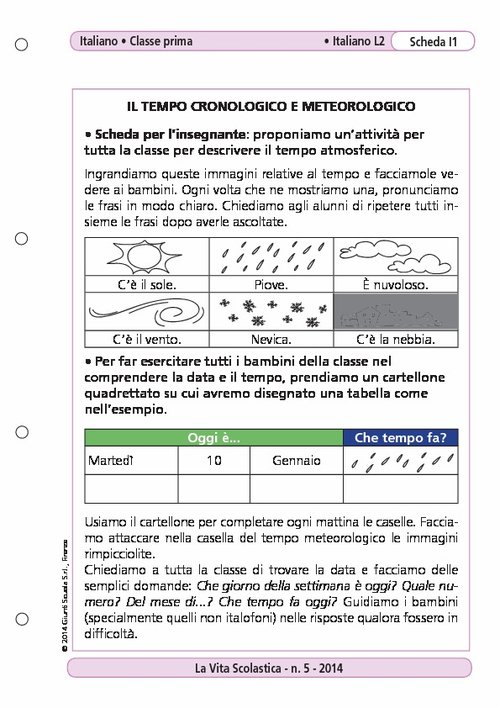 Il tempo cronologico e meteorologico | Giunti Scuola Il tempo cronologico e meteorologico | Giunti Scuola
