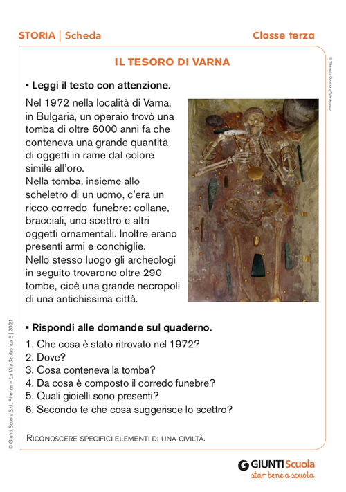 Il tesoro di Varna | Giunti Scuola Il tesoro di Varna | Giunti Scuola