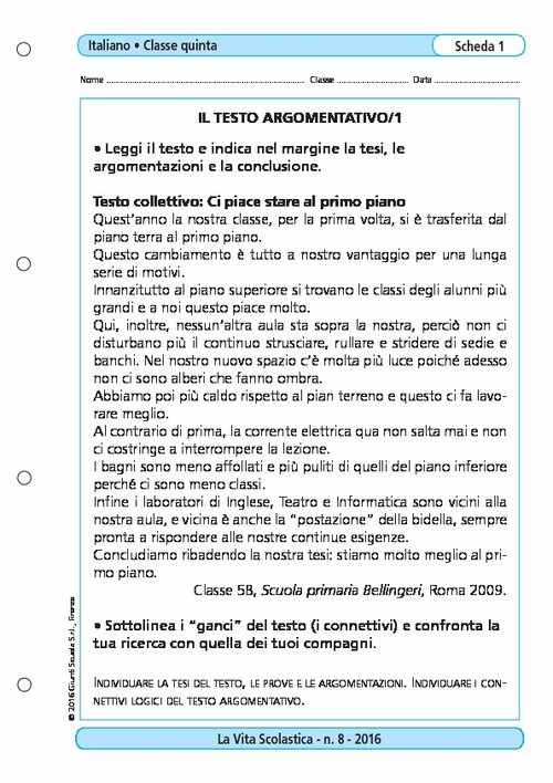 Il testo argomentativo/1 | Giunti Scuola Il testo argomentativo/1 | Giunti Scuola