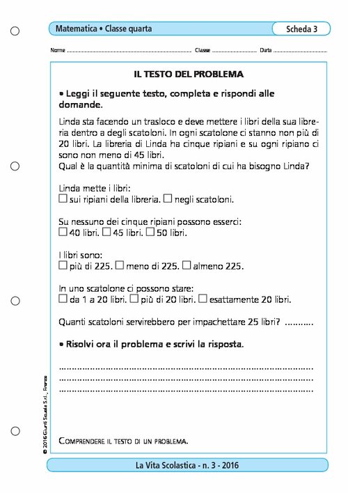 Il testo del problema | Giunti Scuola Il testo del problema | Giunti Scuola