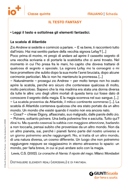 Il testo fantasy | Giunti Scuola Il testo fantasy | Giunti Scuola