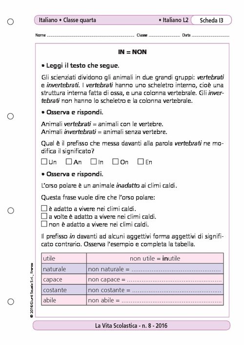 In = Non | Giunti Scuola In = Non | Giunti Scuola
