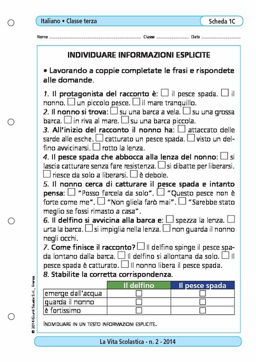 Individuare informazioni esplicite | Giunti Scuola Individuare informazioni esplicite | Giunti Scuola