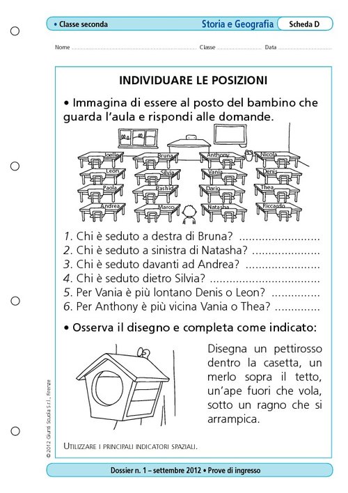 Individuare le posizioni | Giunti Scuola