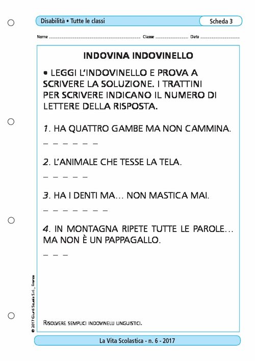 Indovina indovinello | Giunti Scuola Indovina indovinello | Giunti Scuola