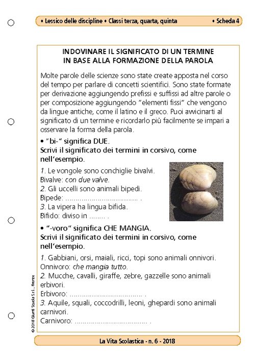 Indovinare il significato di un termine in base alla formazione della parola | Giunti Scuola Indovinare il significato di un termine in base alla formazione della parola | Giunti Scuola