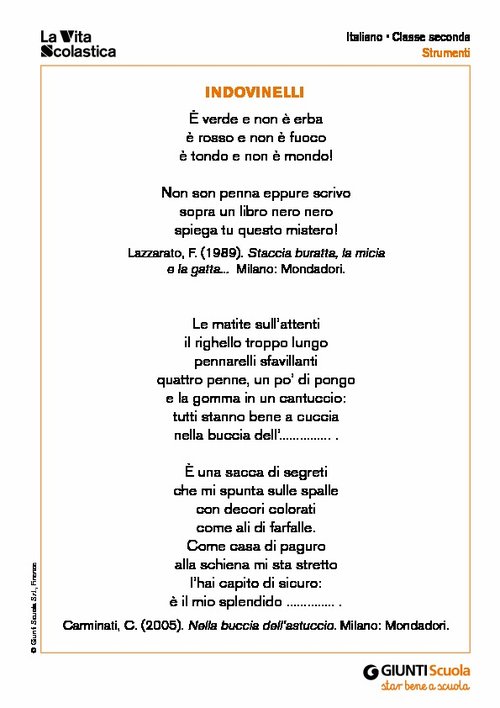 Indovinelli | Giunti Scuola Indovinelli | Giunti Scuola