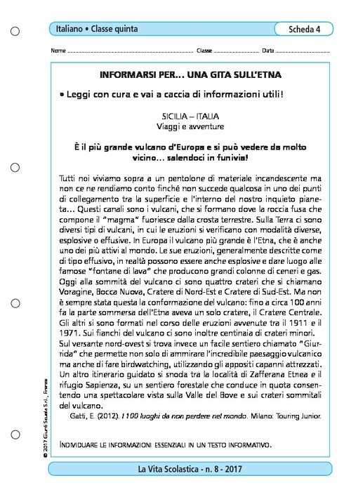 Informarsi per... una gita sull'Etna | Giunti Scuola Informarsi per... una gita sull'Etna | Giunti Scuola