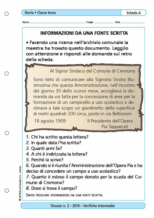Informazione da una fonte scritta | Giunti Scuola Informazione da una fonte scritta | Giunti Scuola