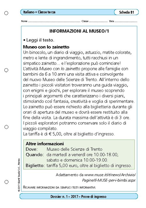 Informazioni al museo/1 | Giunti Scuola Informazioni al museo/1 | Giunti Scuola