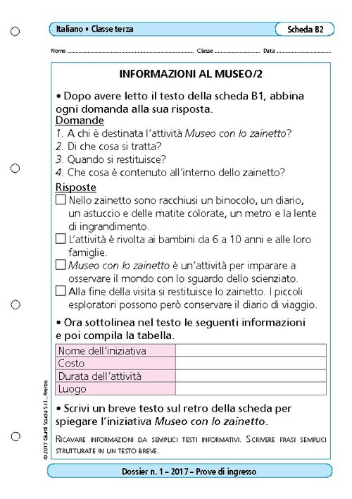 Informazioni al museo/2 | Giunti Scuola Informazioni al museo/2 | Giunti Scuola