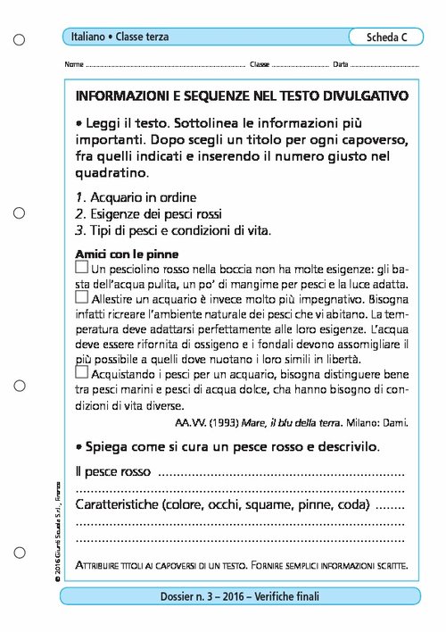 Informazioni e sequenze nel testo divulgativo | Giunti Scuola Informazioni e sequenze nel testo divulgativo | Giunti Scuola