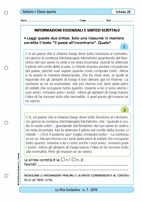 Informazioni essenziali e sintesi scritta/2 | Giunti Scuola Informazioni essenziali e sintesi scritta/2 | Giunti Scuola