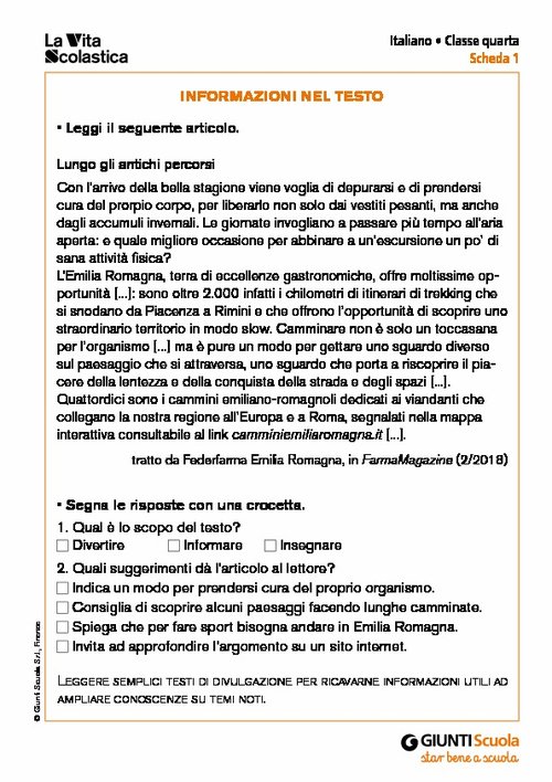 Informazioni nel testo | Giunti Scuola Informazioni nel testo | Giunti Scuola