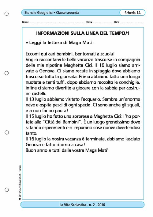 Informazioni sulla linea del tempo/1 | Giunti Scuola Informazioni sulla linea del tempo/1 | Giunti Scuola
