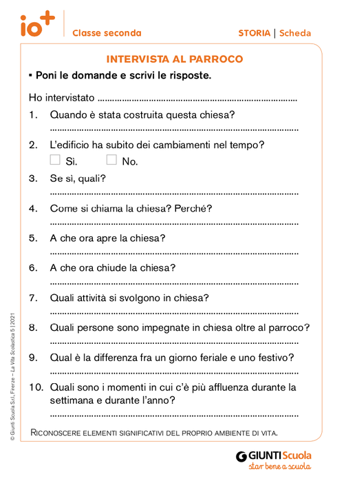 Intervista al parroco | Giunti Scuola Intervista al parroco | Giunti Scuola