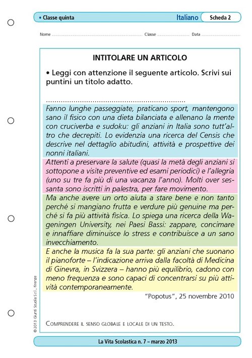 Intitolare un articolo | Giunti Scuola Intitolare un articolo | Giunti Scuola