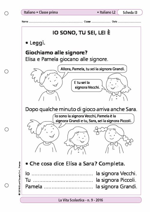 Io sono, tu sei, lei è | Giunti Scuola Io sono, tu sei, lei è | Giunti Scuola