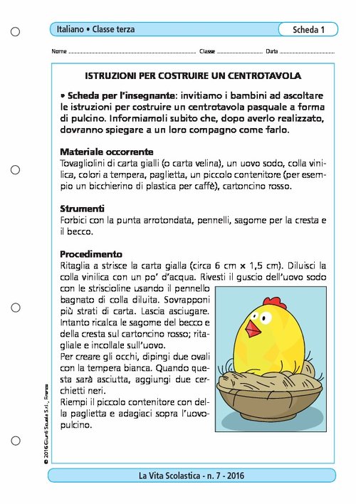 Istruzioni per costruire un centrotavola | Giunti Scuola Istruzioni per costruire un centrotavola | Giunti Scuola