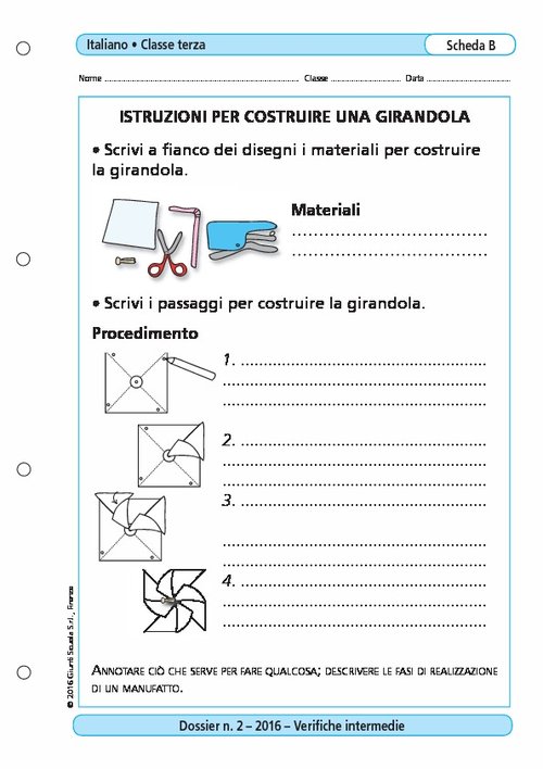 Istruzioni per costruire una girandola | Giunti Scuola Istruzioni per costruire una girandola | Giunti Scuola