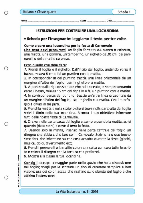 Istruzioni per costruire una locandina | Giunti Scuola Istruzioni per costruire una locandina | Giunti Scuola
