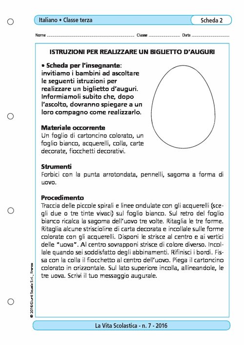 Istruzioni per realizzare un biglietto d'auguri | Giunti Scuola Istruzioni per realizzare un biglietto d'auguri | Giunti Scuola
