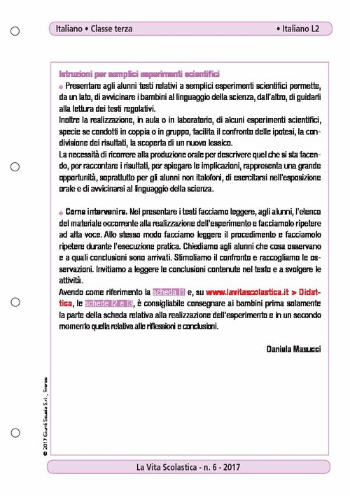 Istruzioni per semplici esperimenti scientifici | Giunti Scuola Istruzioni per semplici esperimenti scientifici | Giunti Scuola