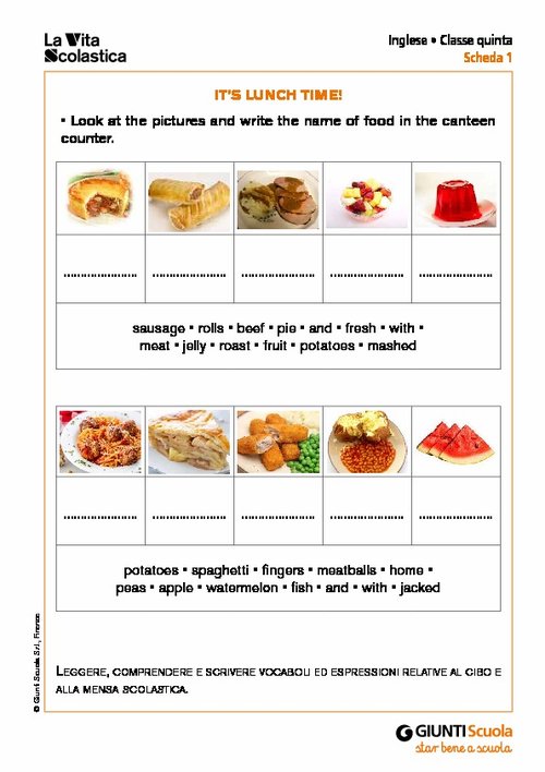 It’s lunch time! | Giunti Scuola It’s lunch time! | Giunti Scuola