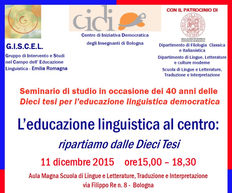 L'11 dicembre a Bologna "L'educazione linguistica al centro. Ripartire dalle Dieci tesi" | Giunti Scuola L'11 dicembre a Bologna "L'educazione linguistica al centro. Ripartire dalle Dieci tesi" | Giunti Scuola