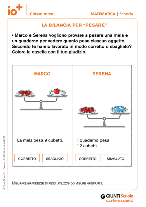 La bilancia per "pesare" | Giunti Scuola La bilancia per "pesare" | Giunti Scuola